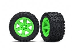 Traxxas TRA6774G Tires & wheels, assembled, glued (2.8') (RXT green