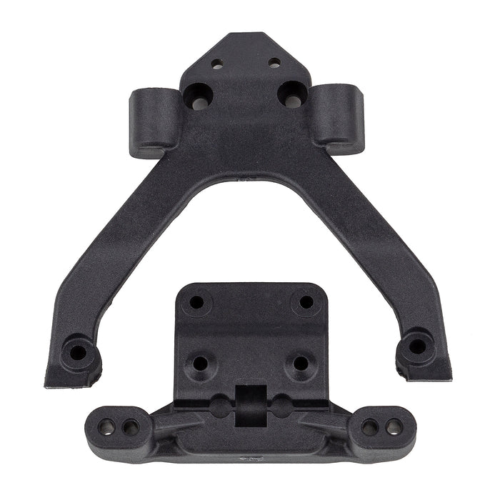 Team Associated ASC71183 RC10B6.4 FT B6.4 Carbon Front Top Plate and Ballstud Mount Angled