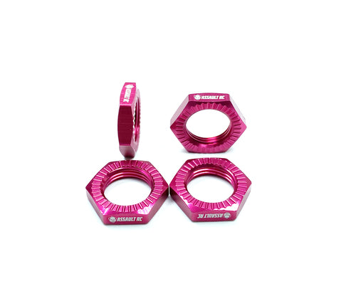 Assault RC Deee's Nuts Double Serrated 17mm Wheel Nut Set (Pink) (4)