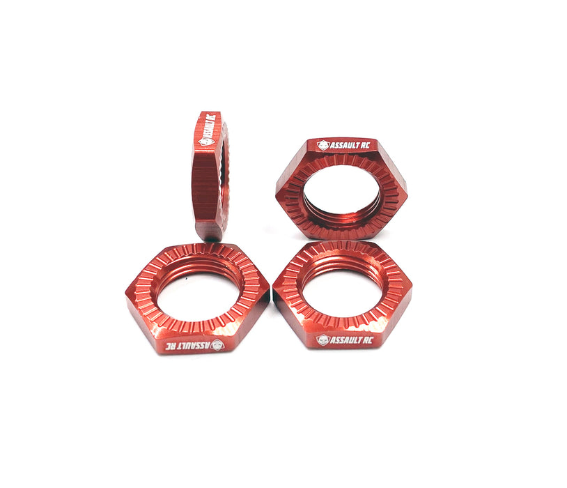 Assault RC Deee's Nuts Double Serrated 17mm Wheel Nut Set (Red) (4)