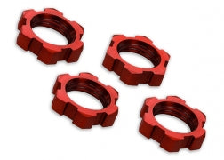 Traxxas TRA7758R Wheel nuts, splined, 17mm, serrated (red-anodized)