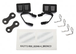 Traxxas TRA8073 Mirrors, side, black (left & right)/ retainers (2)