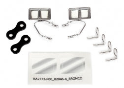 Traxxas TRA8073X Mirrors, side, chrome (left & right)/ retainers (2