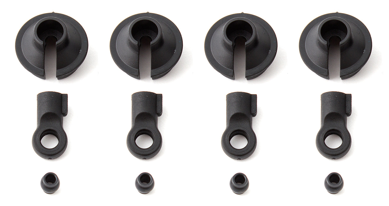 Team Associated  ASC81194 Shock Rod Ends and Spring Cups, 20mm, for RC8B3 and RC8B3.1 Series