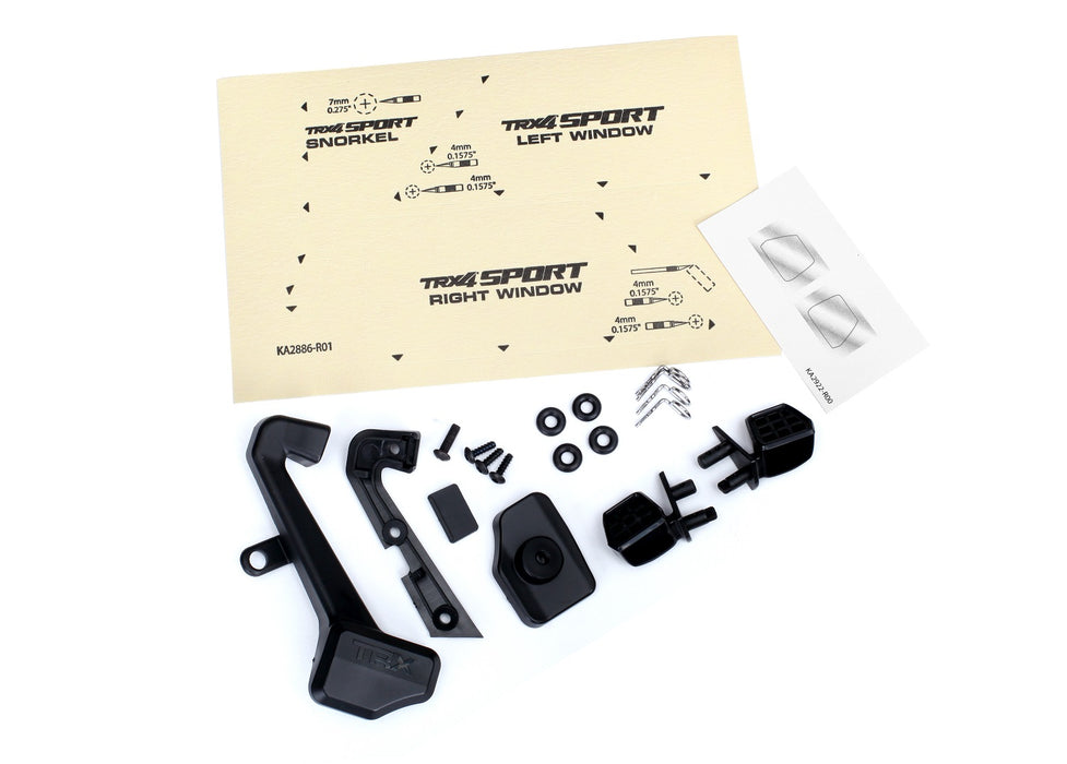 Traxxas TRA8119 Mirrors, side (left & right)/ snorkel/ mounting ha