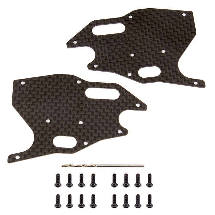 Team Associated  ASC81418 RC8B3.1 FT Arm Stiffeners, Front, Carbon Fiber