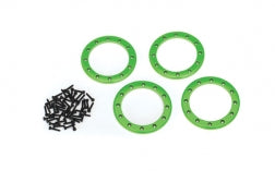 Traxxas TRA8168G Beadlock rings, green (2.2') (aluminum) (4)/ 2x10