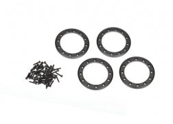 Traxxas TRA8169T Beadlock rings, black (1.9') (aluminum) (4)/ 2x10