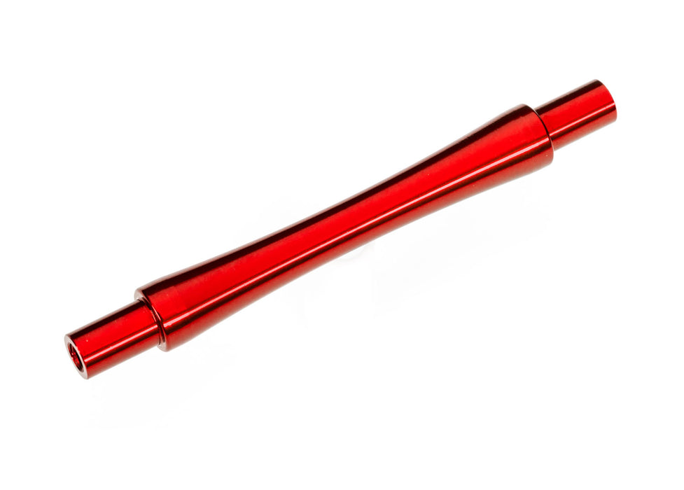 Axle, wheelie bar, 6061-T6 aluminum (red-anodized) (1)/ 3x12 BCS (with threadlock) (2)