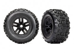 Traxxas Tires And Wheels, Assembled, Glued (3.8" Black Wheels, Sledgehammer® Tires, Foam Inserts) (2)