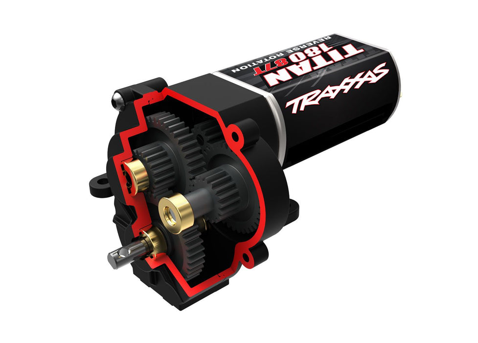 TRAXXAS TRA9791 Transmission, complete (high range (trail) gearing) (16.6:1 reduction ratio) (assembled with ball bearings) (includes Titan® 87T motor)