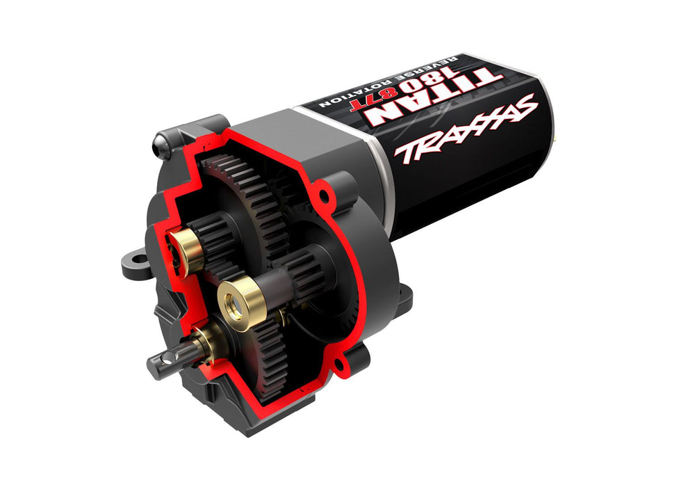 TRAXXAS TRA9791R Transmission, complete (low range (crawl) gearing) (40.3:1 reduction ratio) (assembled with ball bearings) (includes Titan® 87T motor)