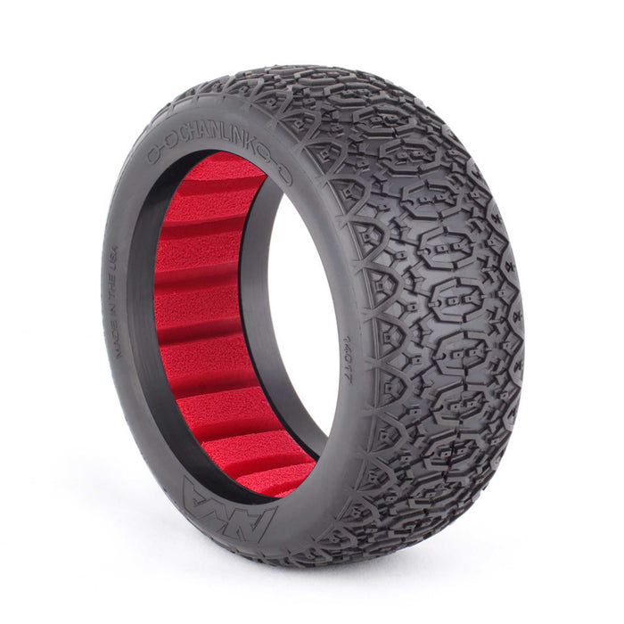 1/8 Buggy Chainlink Clay Tire w/ Red Insert (2)