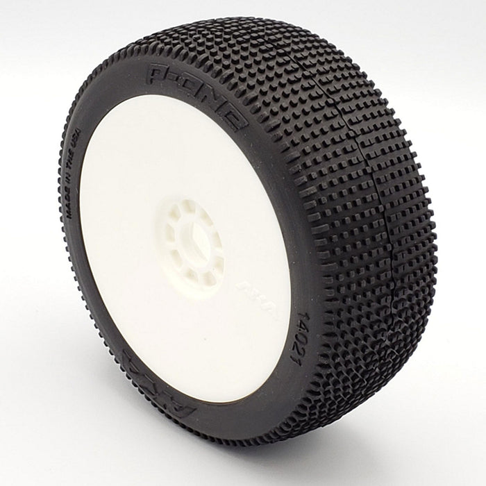 P1 1/8 Buggy Pre-Mounted Tires (2) (White) (Soft - Long Wear)
