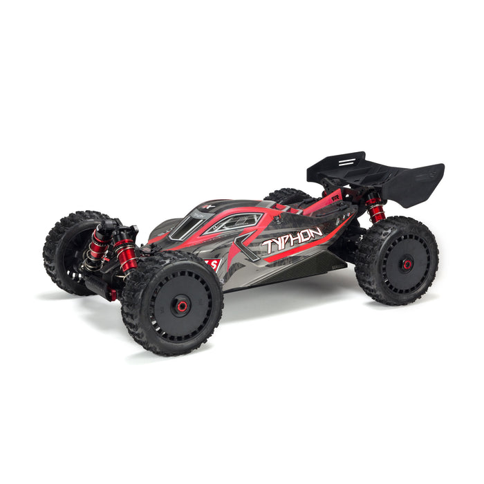 Arrma ARA406120 1/8 Painted Body with Decals, Black/Red: TYPHON 6S