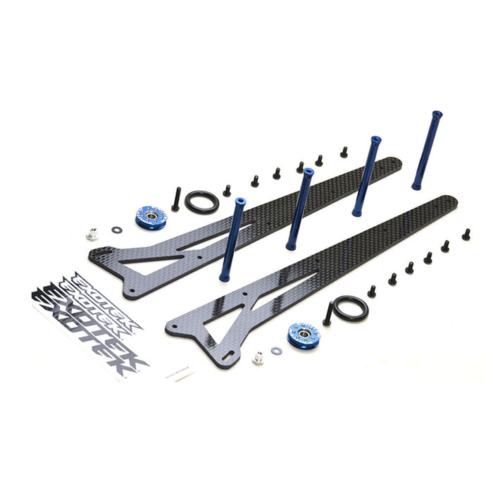 Exotek EXO1980 Carbon Fiber Wheelie Ladder Bar Set w/2 Wheels, Adjustable, compatible with 2wd Slash