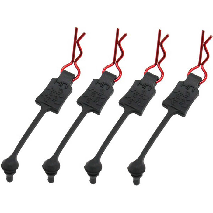 Hot Racing HRABWP39T02 Body Clip Retainers 1/10 (4) red