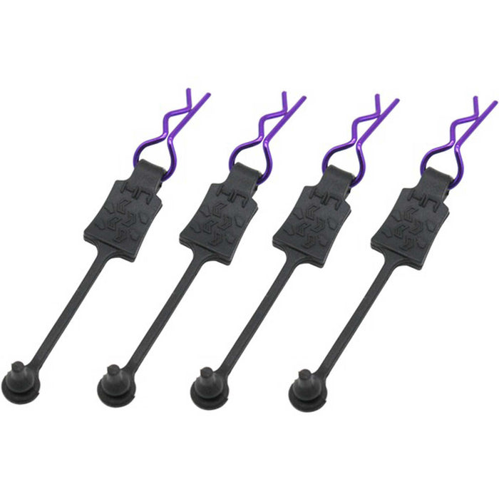 Hot Racing HRABWP39T07 Body Clip Retainers 1/10 (4) purple