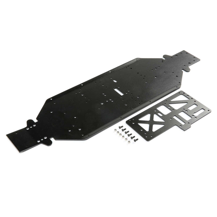 LOS251090 Chassis w/Brace, 4mm Black: DBXL-E 2.0