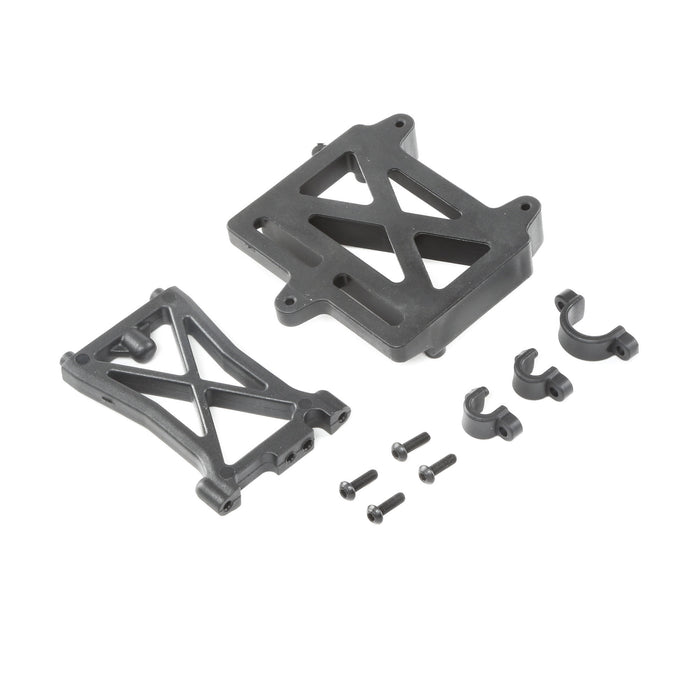 LOS252060 ESC Mount Plate, Standoff & Clamps: DBXL-E