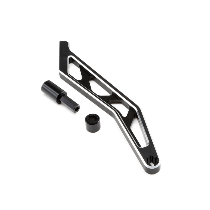 LOS351005 Chassis Brace, Rear, Black, Aluminum MTXL