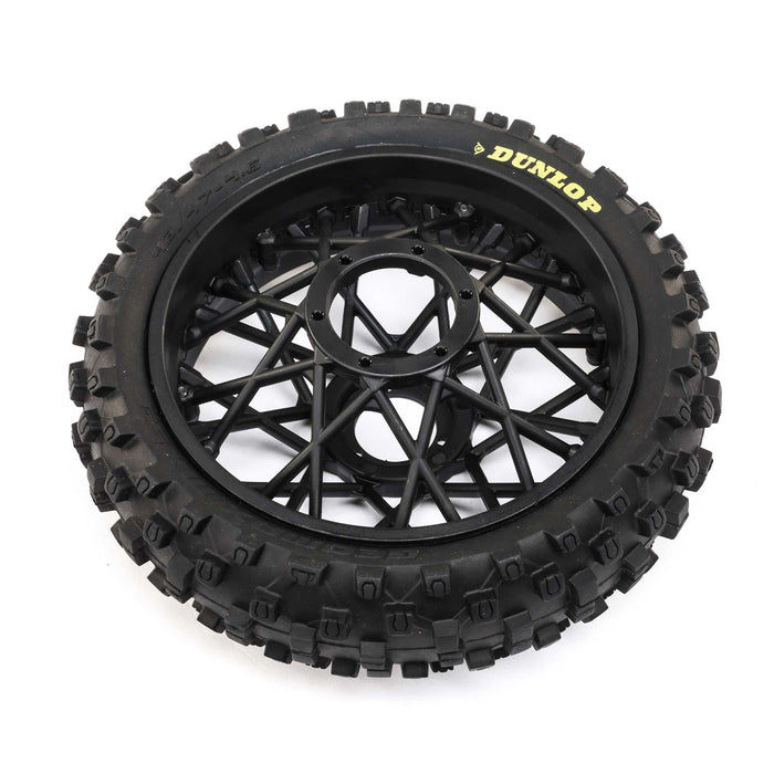 Losi LOS46005 Dunlop MX53 Rear Tire Mounted, Black: PM-MX