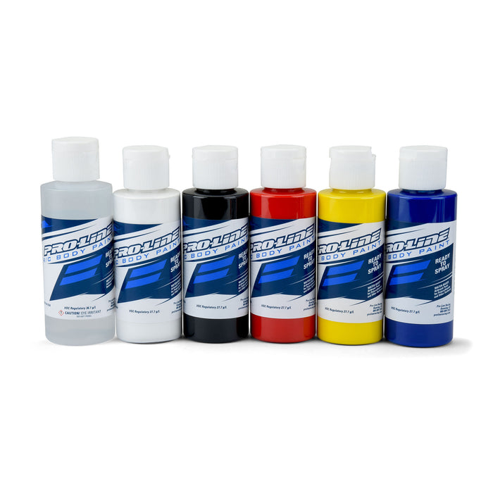 Proline PRO632300 RC Paint Primary Color Set -Rdc,Wht,Blk,Rd,Ylw,Bl