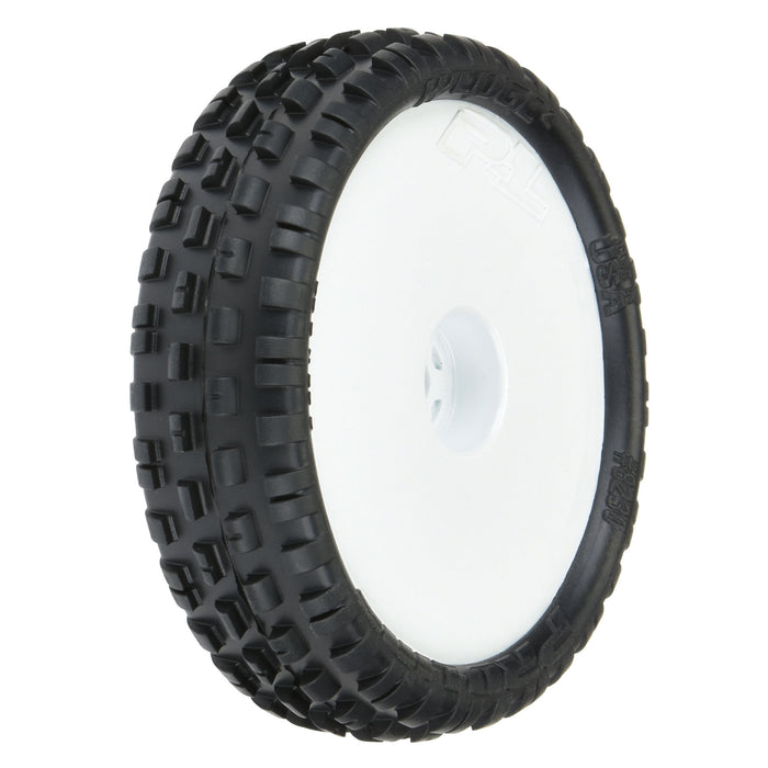 Wedge Squared 2.2" 2WD Front Buggy Pre-Mounted Carpet Tires (White) (2) (Z4)