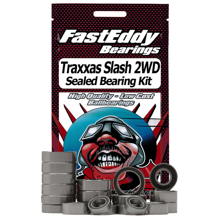 Team FastEddy TFE2228 Traxxas Slash 2WD Full Black Rubber Sealed Bearing Kit (15) 5x11x4, (4) 5x8x2.5