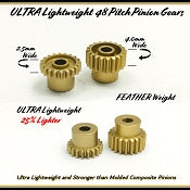 Ultra Lightweight Aluminum Pinion Gear, Thin, 48 Pitch, 21 Tooth