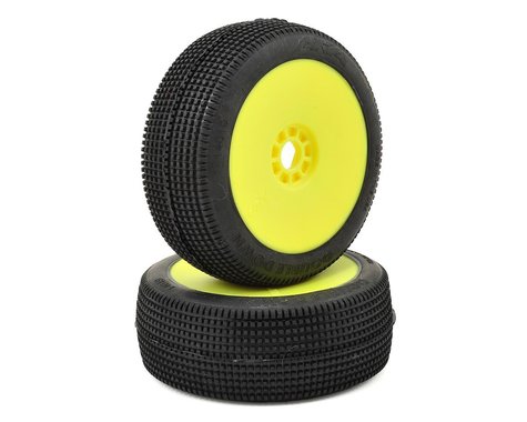 Double Down 1/8 Buggy Pre-Mounted Tires (2) (Super Soft - Long Wear) w/EVO Wheels (Yellow)