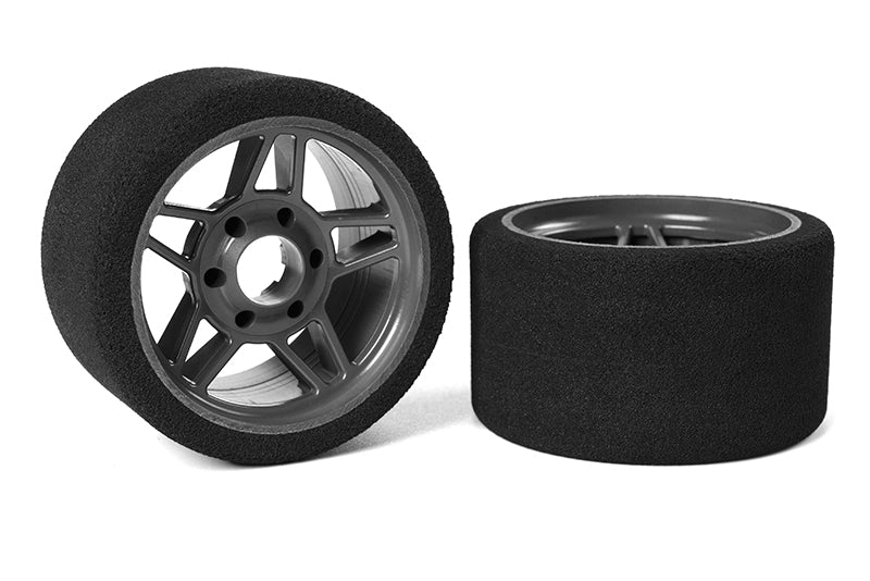 Attack Foam Tires, for 1/8 SSX-8, 32 Shore, Front, 65mm, Carbon Flex Rims