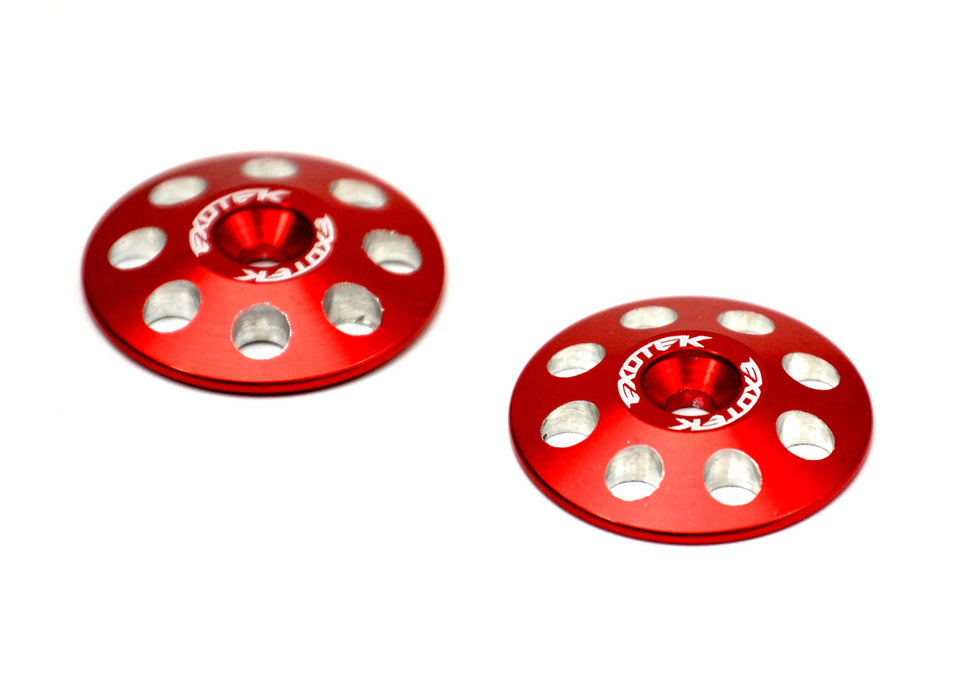 Exotek EXO1665RED 1/8 Buggy XL Wing Buttons, 22mm (2), Red