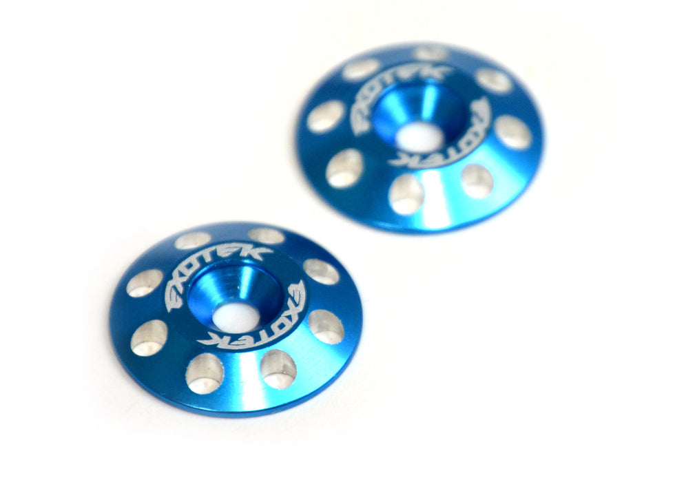 Exotek EXO1678BLU Flite Wing Buttons V2, 6061 Aluminum, Blue Anodized