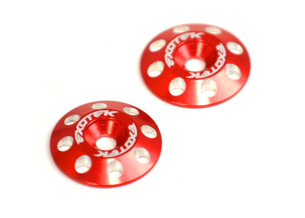Exotek EXO1678RED Flite Wing Buttons V2, 6061 Aluminum, Red Anodized