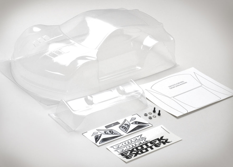 Exotek EXO1801 GT-Z Clear Body Set, for Mini Apex Touring Car, Lexan Race Body w/ Wing