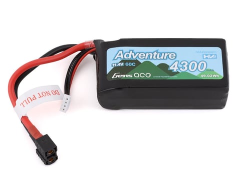 Gens Ace Adventure 3s LiHv Battery Pack 60C (11.4V/4300mAh) w/Universal Connector