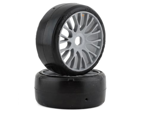 GRP Tires GT - TO4 Slick Belted Pre-Mounted 1/8 Buggy Tires (Silver) (2) (XM7) w/FLEX Wheel