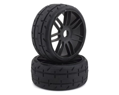 GT - TO1 Revo Belted Pre-Mounted 1/8 Buggy Tires (Black) (2) (S1)
