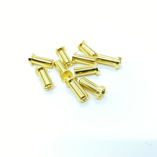 MAX Current 5mm Low Profile Gold Bullet Connectors, (10pcs)