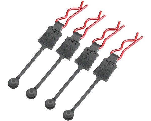 Hot Racing HRABWP39E02 Body Clip Retainers 1/8 (4) Red