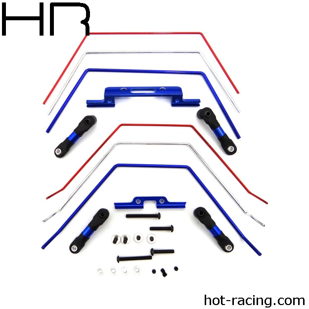 Hot Racing HRATE311SLC Front and Rear Wide Sway Bar Kit: Traxxas 2wd Slash
