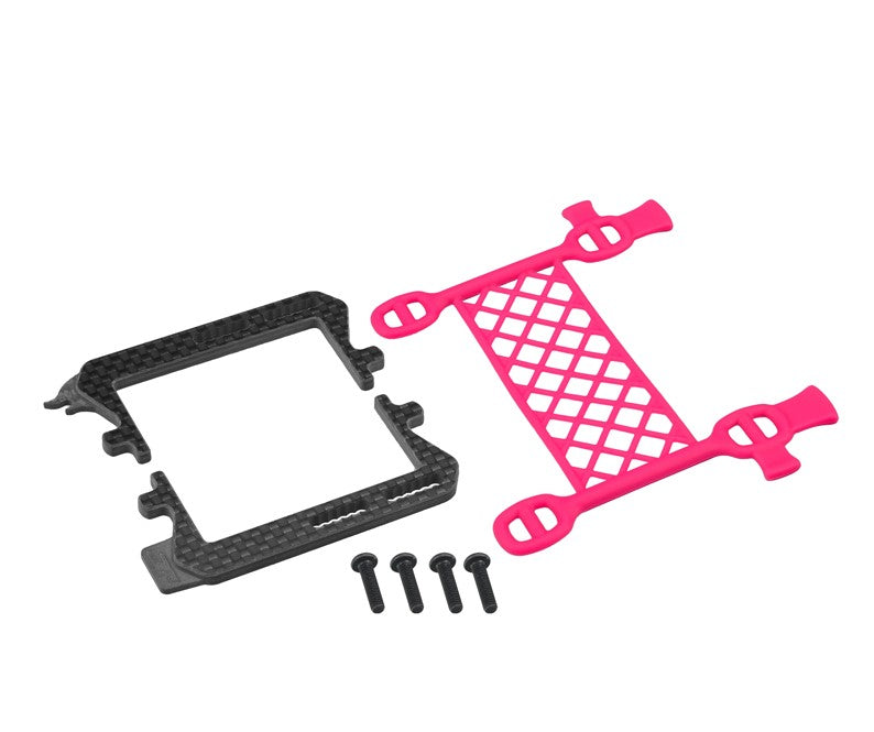 Jconcepts JCO22984 B6.3 Carbon Logo Cargo Net Battery Brace, Pink