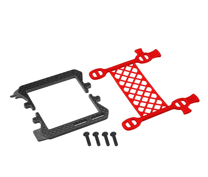 Jconcepts JCO22987 B6.3 Carbon Logo Cargo Net Battery Brace, Red