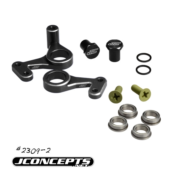 Jconcepts JCO23092 RC10 aluminum steering bell-crank set - black