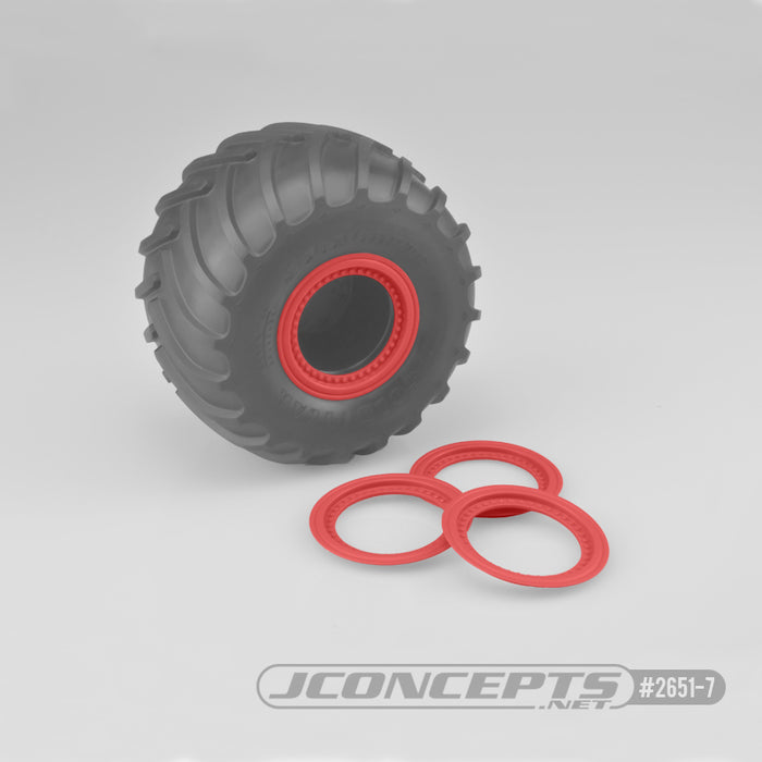 Jconcepts JCO26517 Tribute Wheel Mock Beadlock Rings-glue-on(4pc)Red