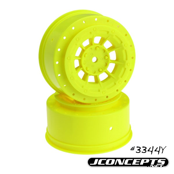 Jconcepts JCO3344Y Hazard 12mm Hex Wheel, 3mm Wider Off Set, Yel:SC10