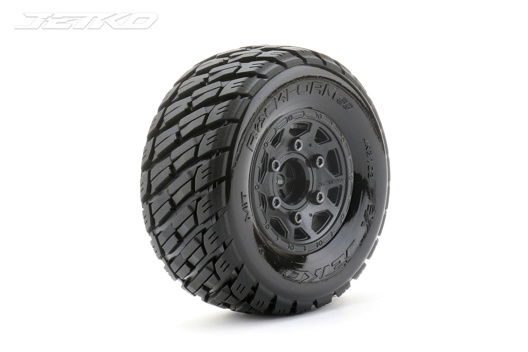 1/10 SC Rockform Tires Mounted on Black Claw Rims, Medium Soft, 14mm Hex, for Arrma