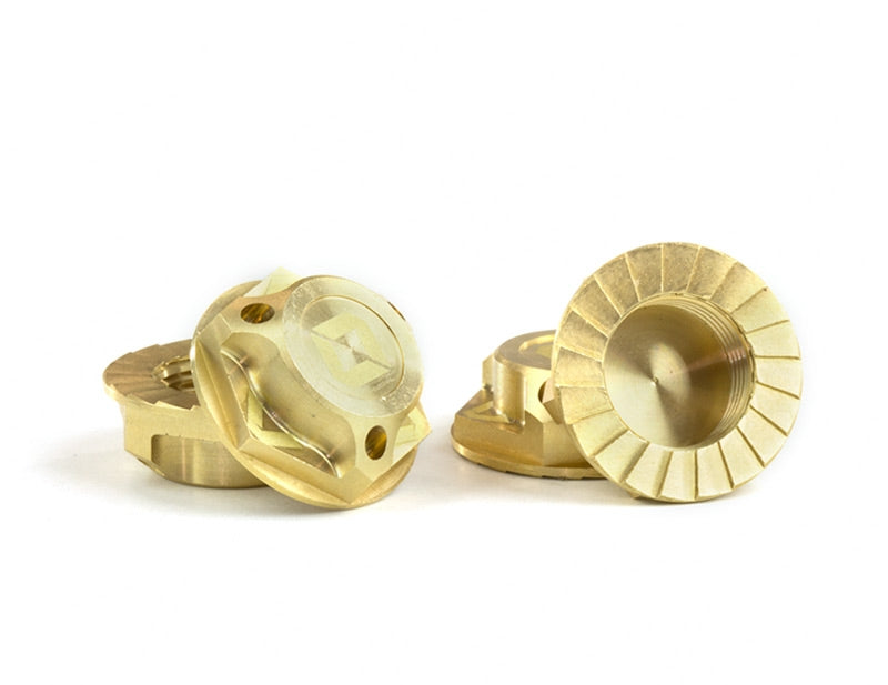17mm Capped Wheel Nuts | Brass | 4pcs