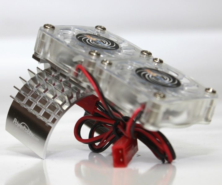 Aluminum Motor Heatsink & Twin Cooling Fan, for Slash 4WD, Silver